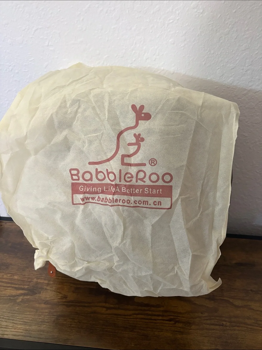 BabbleRoo diaper bag with dust cover